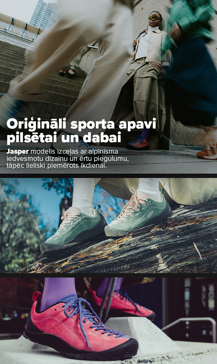 Keen Jasper un Keen Jasper Zionic &ndash; ērti brīvā laika apavi vīrie&scaron;iem un sievietēm ar unikālu dizainu, izturīgu zoli un komfortu visai dienai. 365 d. bezmaksas atgrie&scaron;ana.